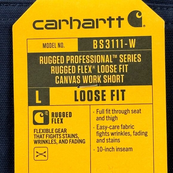 NWT Carhartt Women's Rugged Flex Outdoor Blue Canvas Work Shorts Sz 14 Inseam 10 - Picture 4 of 12